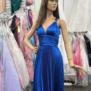 Cinderella Royal Blue Pleated Midi Dress